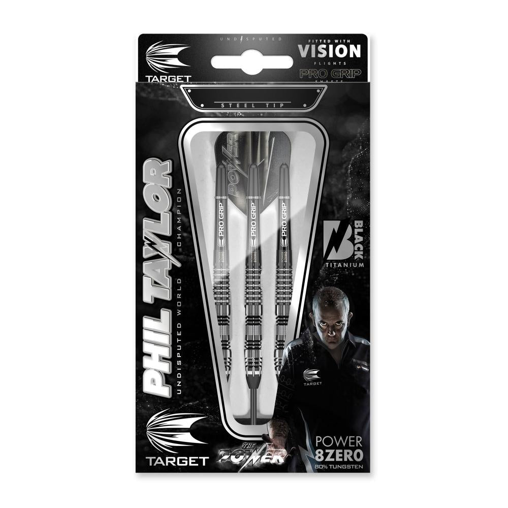 POWER 8ZERO BLACK 80% Tungsten Steel Tip Darts – Aces and Eagles